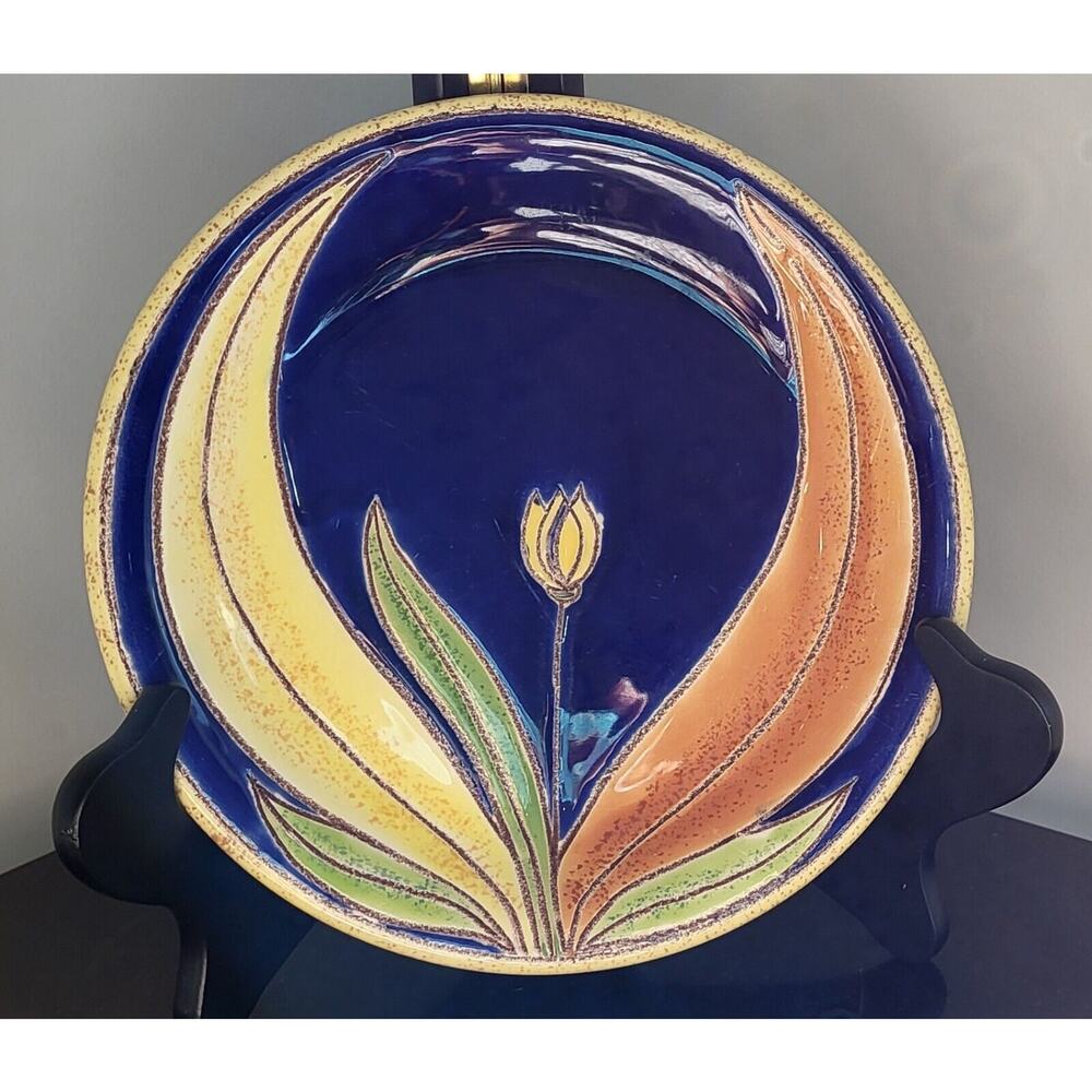 Vintage Artesa Hand Painted Glazed Ceramic Plates 7 1/2" Made in Ecuador